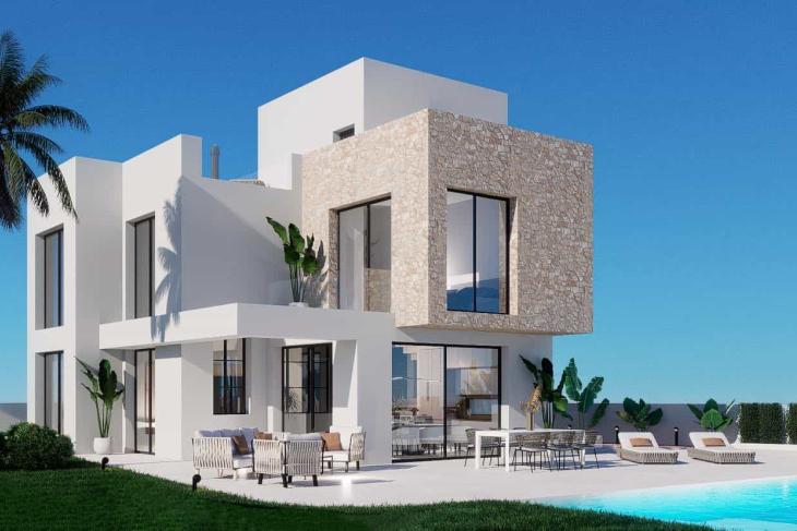 Luxe villa met open zicht naar zee en bergen in Finestrat